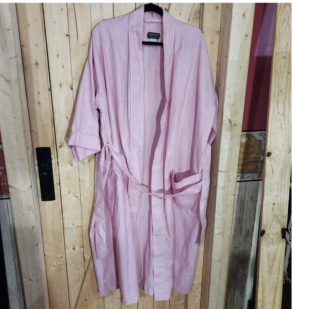 Vintage Goudchaux Maison Blanche Seersucker Robe Mens Red White Stripe One Size